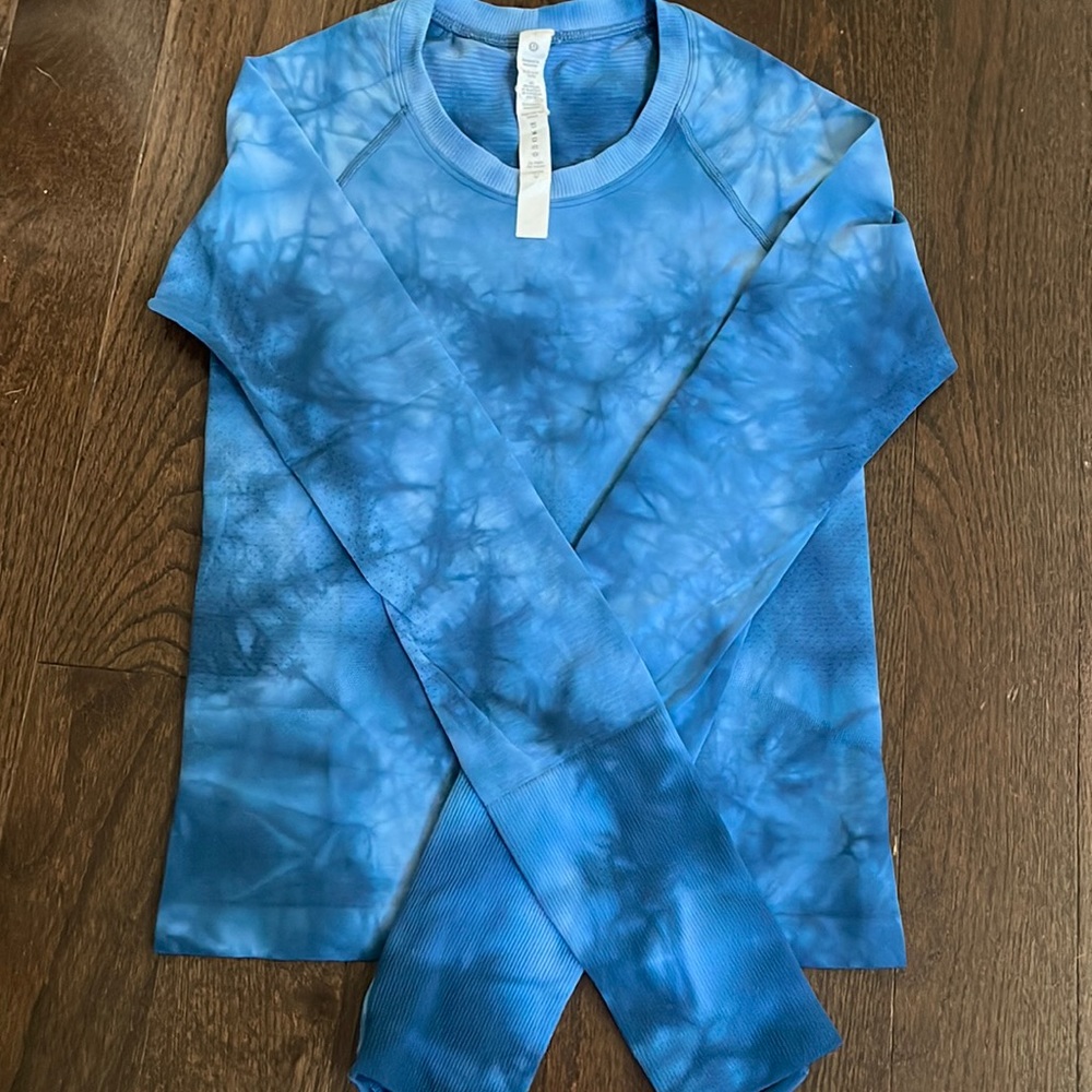Lululemon Swiftly Tech Blue Tie Dye Long Sleeve